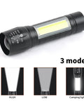 5 Pack Mini Pocket LED Flashlights USB C Rechargeable High Lumens EDC Torch with zoomable beam and COB side light, 3 modes visible