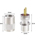 PL259 Pro Grade Coax Connectors 2 Pack UHF Male Plug Solder Adapters With Reducers 50 Ohm For RG58 RG59 RG8 RG8X diagram