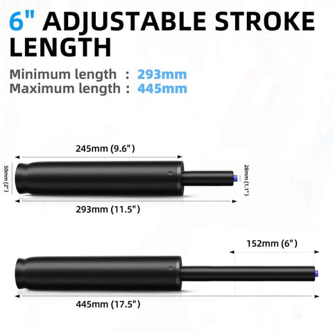 Beefy Heavy Duty Office Chair Gas Lift Cylinder Replacement, Adjustable Height 11.5 To 17.5 Inches, 6 Inch Stroke, 1000 Lb Capacity