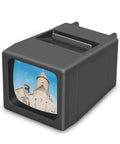 Lit Up 35mm Slide Viewer For 2x2 Photos And Film Negatives With LED Display And USB Connectivity Black Frame showing a slide of a tower