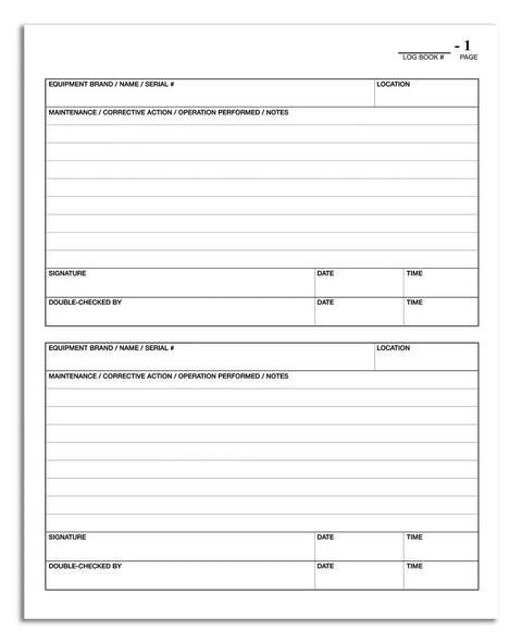 Red Hardbound Maintenance Log Book 8x10 Inches 120 Pages Lays Flat Archival Paper Acid-Free Section Sewn Durable Gear Journal for Home Shop Or Fleet Made in USA by Veteran-Owned Team, interior log page
