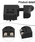 Heavy Duty Variable Speed Trigger Switch With Dead Easy Turn Knob For Electric Drill And Circular Saw Lock On or Self Rest Mode Black Housing, detailed view.