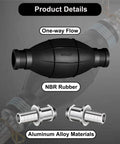 8mm Primer Bulb Hand Fuel Pump for Marine Boat Car and Motorcycle, black rubber with aluminum alloy connectors