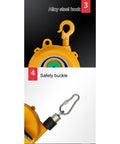 Heavy Duty Retractable Tool Balancer 2m With Hook And Wire Rope For Adjustable Suspended Tooling Use On Assembly Lines Capacity 0.5 To 1.2 Kg Built Tough For Busy Workshops Keeps Tools Handy And Reduces Clutter, alloy steel hook and safety buckle