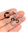External Circlip Retaining Ring Kit Set M1.2 To M15 For Shafts E Type Circlips Stainless Steel SS304 1000 Pcs Heavy Duty Built To Last Shaft Bearing Retention Solution, assorted rings in hand