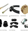 Turbo Oil Drain Line Kit For T3 T4 T04E T60 T61 T70 Turbos Stainless Steel Braided Oil Line with gaskets, screws, adapters