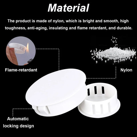 190 Pcs Nylon Plastic Hole Plugs Set Nine Sizes From One Fifth Inch To One Inch with flame-retardant and locking design