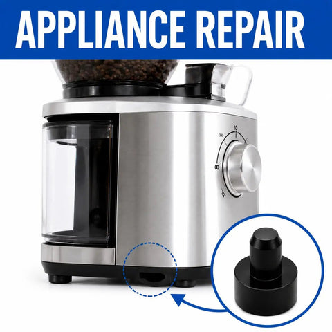 Appliance with focus on silicone rubber push in feet for electronics enclosures and audio gear five sixteenths inch hole size.