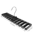 Set Of 2 Black Mens Belt And Tie Hangers To Keep Your Closet Swag On Point Multi Slot Hook Rack for scarves, 12 in