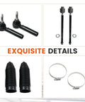 6 Piece Front Tie Rods Kit With Inner And Outer Tie Rod Ends And Boots Replacement For Cadillac Escalade ESV EXT Tahoe Suburban Silverado Sierra Yukon XL 1500 Chevy GMC Direct Fit Upgrade, kit parts