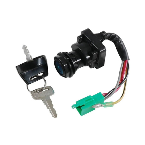 Upgrade Rig Safety With Sick Ignition Switch Set Plus Seat Latch Fuel Cap For ATVs Four Wheelers To Stop Theft Ensure Smooth Starts Keeping Machine Locked Down Enjoy Zero Stress On Adventures Without Risk Of Stolen Parts. black ATV ignition switch with keys and wiring connector