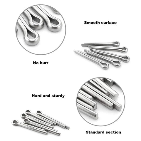 Beefy Stainless Steel Cotter Pin Set Kit With 525 700 875 Pieces M1 M2 M3 M4 T Shape Split Pins showing smooth and sturdy design