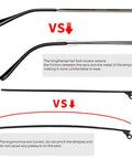 Sturdy Metal Eyeglass Temple Arms Universal Glasses Leg Replacement Kit With Included Screws For No Sweat Eyewear Repair And Totally Fresh Spectacle Vibe Upgrade Black side by side comparison of eyeglass temple designs.