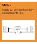 Installation steps for Saf-T-Brace 3 Teeth Twist And Lock Heavy-Duty Install Bracket for Fans and Fixtures, easy mount diagram.