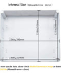 Internal view of Beefy Weatherproof Outdoor Junction Box For Electronics IP65 Dustproof ABS Plastic Enclosure, showing dimensions.