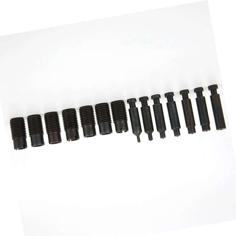 Assorted accessories from Workhorse Manual Hole Punch Kit For Sheet Metal With Stainless Steel Pliers and 16 Accessories