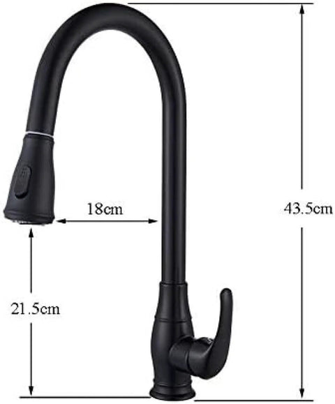 OGMOYT Matte Black Sensor Kitchen Faucet Sensitive Smart Touch Single Handle Mixer Tap Touch Sensor with measurements.