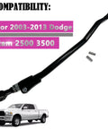 Front Adjustable Track Bar For 0 To 3 Inch Lift Kits Fits 2003 To 2013 Dodge Ram 2500 3500 2 Inch Adjustable Panhard Suspension Rod Beefy Steel Construction For Off Road Use And Stable Axle Alignment, black steel track bar with bushings for Dodge Ram 2500 3500