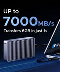 Beast Mode M.2 NVMe SSD Enclosure With 80Gbps Thunderbolt Ports and Dual Chip Architecture for zero stall speeds up to 7000MB/s.