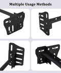 Heavy Duty Steel Bed Frame Brackets Adjustable Headboard And Footboard Connector Kit For Metal Beds Rust Proof Black Finish showing multiple connection angles.