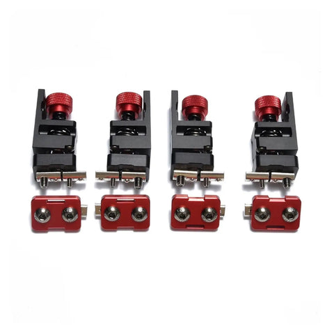 Advanced Premium Heavy Duty Full Cnc Parts Kit Aluminum Alloy Frame For 3D Printer Mods showing red and black channel mounts for precision builds.