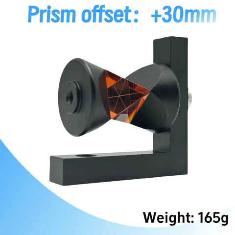 360 Degree Mini Copper Coated Survey Prism With L Bar Bracket Mount For Total Station, Quarter Inch Thread Compatible, Includes Both Male And Female Quarter Inch Threads, Easy Install With Strong Reinforced Mounting Bracket For Stable Readings, 30mm offset