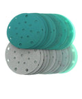 Heavy Duty 6 Inch Random Orbital Sanding Discs With 17 Holes Set Of 40 Pcs Hook And Loop Wet Dry Sandpaper stacked view.