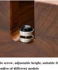 Detail of adjustable screw in Rock Solid Espresso Knock Box With Detachable Dregs Bin And Anti Slip Base Stainless Steel Tamping Platform.