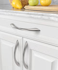 10 Pack Brushed Satin Nickel Arch Twisted Cabinet Pulls 5 Inch Hole Centers for Cabinets and Drawers Kitchen Cupboard Handles