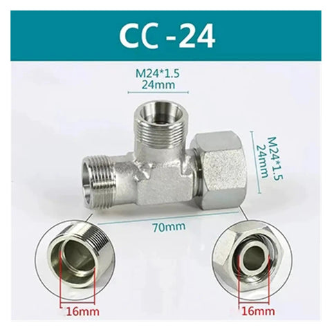 Heavy Duty Hydraulic Lock Fitting M12-52 Straight Metric Connector Used For Industrial Setup Ensures High Pressure Sealing Without Leaking Provides Stability And Peace Of Mind For Mechanics Who Need Rock Solid Parts That Hold Up During Heavy Lifting, M24*1.5 24mm steel