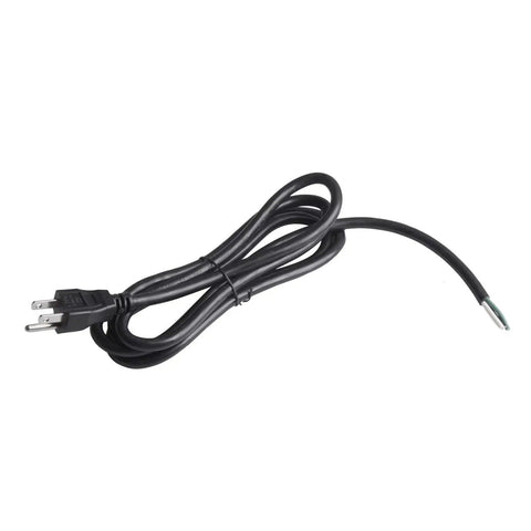 Beefy 6 Foot 18 AWG 3 Prong Power Cord For Appliances Open End SJT Cable With NEMA 5 15P US Plug 125V 10A 1250W UL Listed 105C VW1