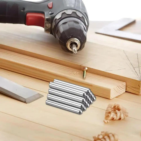 Super Heavy Duty Positioning Shelf Locating Pins Made Of 304 Stainless Steel, Rust Proof Round Head Pegs for cabinet reinforcement on wooden surface.