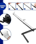Installation guide for 2 Ton Spiral Car Jack With Telescoping Handle, Swivel Top Mechanical Bottle Jack; steps 1 to 4 shown