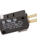 Heavy Duty SPDT Snap Action Switch With Pin Plunger Actuator showing terminals, black body, and ratings for automation use.