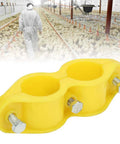 Yellow Water Pipe Clip Set 10 Pack Round Fasteners With Screws For Aquaculture Waterlines And Farm Lines in farm setting