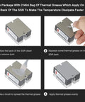 Steps to apply thermal grease on Solid State Relay SSR 25A 3 to 32 VDC Input 24 to 480 VAC Output Single Phase with plastic cover.