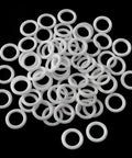 200 Piece Clear Plastic Curtain Rings For Roman Shades And Cafe Blinds Featuring hardcore durability on a black background.