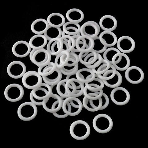 200 Piece Clear Plastic Curtain Rings For Roman Shades And Cafe Blinds Featuring hardcore durability on a black background.