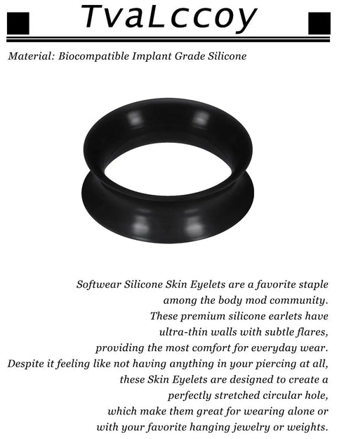 Soft Flesh Silicone Ear Gauges Tunnels Stretching Kit For Men And Women Dope Starter Kit 00g 0g 2g Plugs Black