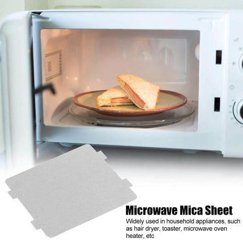 Heavy Duty Microwave Waveguide Cover Mica Slice Kit Works With Most Microwave Ovens in use, showing heat insulation mica sheet.