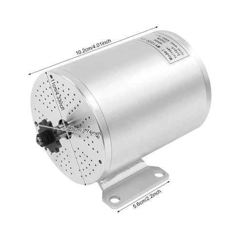 48V 2000W Brushless DC Motor Kit with 4300RPM high speed electric motor, showcasing dimensions and mounting bracket