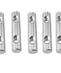 Five Piece Heavy Duty Galvanized Slotted Pins With Double Hole Nuts M8x60mm Cross Cylinder Hardware close-up view, showing slotted design.