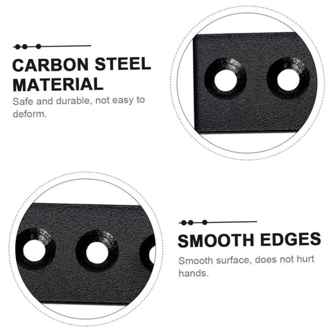 Close-up of Track Connecting Plate For Barn Door Rails in carbon steel with smooth finish, detailing material and edge quality.