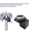 Rock Solid Cnc Hollow Rotary Table Powered By Reliable Electric Motor Cranks Out Hassle Free 360 Degree Rotations Ideal For Snappy Four Axis Part Positioning Tasks Tailored For Daily Machine Shop Hustle, showing a hollow through-hole design for simplified wiring.