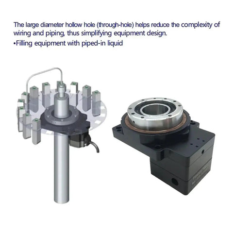 Rock Solid Cnc Hollow Rotary Table Powered By Reliable Electric Motor Cranks Out Hassle Free 360 Degree Rotations Ideal For Snappy Four Axis Part Positioning Tasks Tailored For Daily Machine Shop Hustle, showing a hollow through-hole design for simplified wiring.