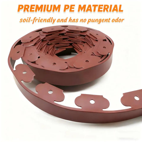 66 Feet Brown Lawn Edging Kit With 120 Spikes For Landscape And Garden Borders, Easy DIY Install, shown with coiled spikes