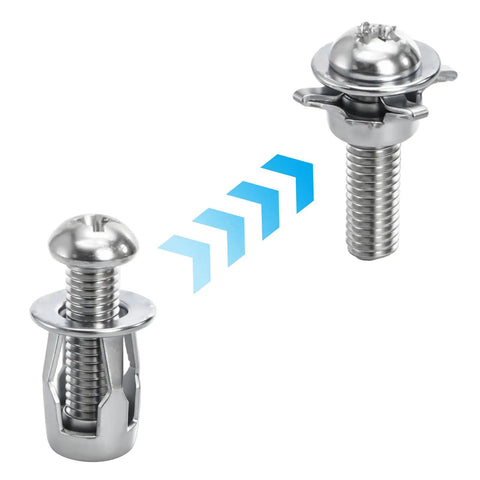 Tough As Nails Expanding Drywall Plugs And Peanut Nut Kit, 100 Piece Assorted M4 M5 M6 M8 Zinc Steel Fasteners showing M5 anchors.