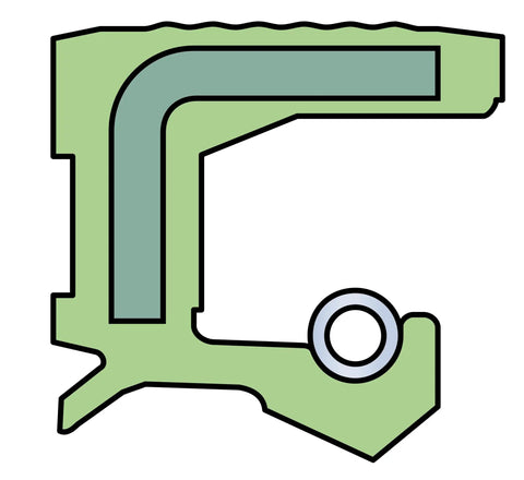 Diagram of 52 X 100 X 10 mm Shaft Seal With Single Sealing Lip For Oil Or Grease, ISO 6194 DIN 3760, cross-section view.