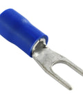 Heavy Duty Narrow Insulated Fork Spade Crimp Connector For 16-14 AWG Wire M3.5 Terminal Tin Plated Copper PVC Insulation 600V 27A