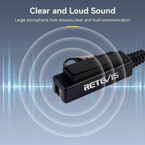 Covert Tube Earpiece With Mic For Walkie Talkies M Head 2 Pin Full Size PTT Surveillance Headset showing microphone detail